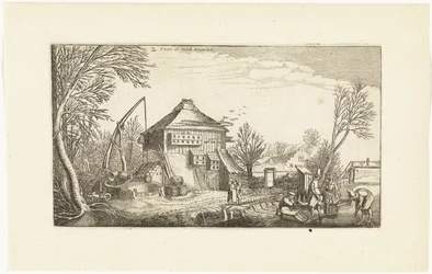 Winterlandschap met boerderij