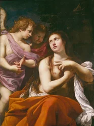 Maria Magdalena en twee Engelen