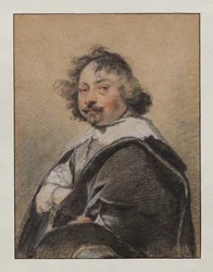 Portret van een man in profiel, naar links gedraaid
