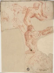 Schetsen van Mannelijke Naakten, Benen (recto); Schetsen van Mannelijke Naakten (verso)