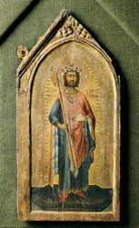Portret van Sint Ladislaus, door Simone Martini, tempera op hout ca. 1326
