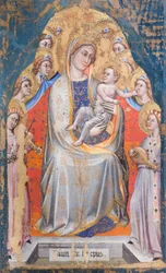 Tronende Madonna met kind tussen engelen, ca.1390-1399 (tempera op paneel)