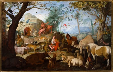 Orpheus die de dieren betovert met muziek