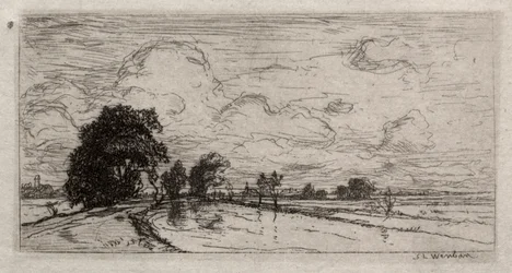 Overstroomd landschap met bomen