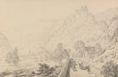 Album van 30 Zichten in Tirol en Italië: De Ruïnes van het Klooster van Seben bij Klausen, 27 okt. 1840