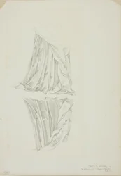 Gedrapeerd figuur en reflectie, studie voor Spiegel van Venus
