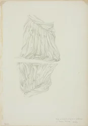 Gedrapeerd figuur en reflectie, studie voor Spiegel van Venus