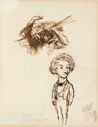 Karikatuur van Algernon Charles Swinburne