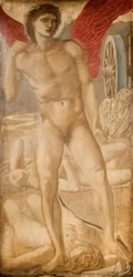 Troy Drieluik - Studie voor Liefde die Vergetelheid Onderwerpt, 1875