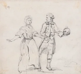 Twee Figuren met een Schedel