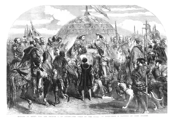 Ontmoeting van Hendrik VIII en Frans I. bij Ardres - Het veld van het Gouden Laken, 1520, 1855