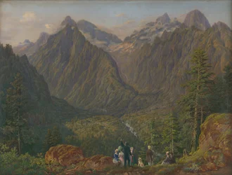 Tatra landschap met figuren