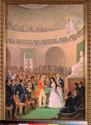 Zelfportret tijdens de beloning voor een gouden medaille in de Academie voor Kunsten