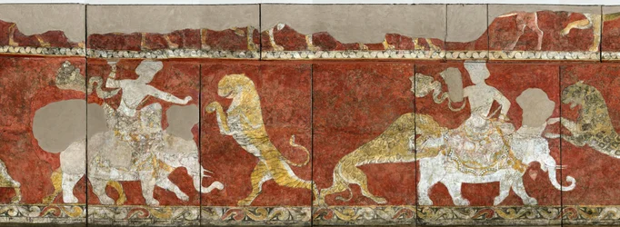 Sogdia - Sogdiana - Sogdische kunst: muurschildering uit de Rode Hal van het Paleis in Varakhsha