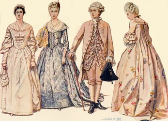 Kleding tijdens het bewind van George II 1750-1760, 1903, 1937