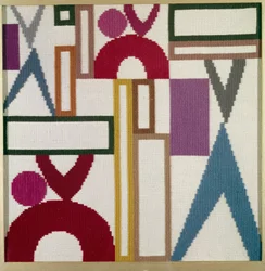 Compositie met driehoeken, rechthoeken en ringen
