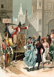 Charlatans buiten het Louvre tijdens de Franse Revolutie