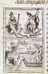 Codex van de verovering van Mexico: Quauhtenco en Mayenatzin straffen verraders