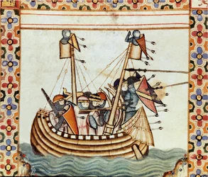 De kruisvaarders op weg naar het belegeren van een Saraceens fort (detail)