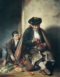 Man en jongen. Eind 19e eeuw