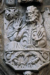 Voorstelling van de profeet Abraham, bas-reliëf van de gevel van de goudsmeden (platerías)