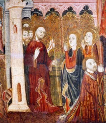 St Lazarus met zijn zusters Martha en Maria