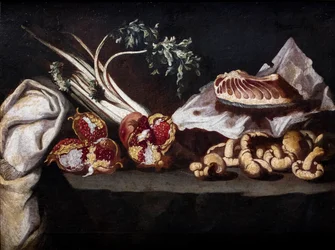Stilleven met granaatappels