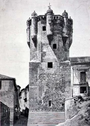 De toren van de sleutelhouder, gebouwd c.1480 in Plazuela de Menores, Salamanca