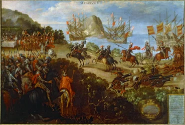 De verovering van Mexico (olieverf op doek)