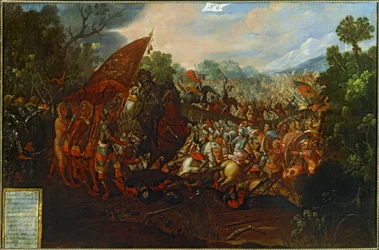 De verovering van Mexico (olieverf op doek)