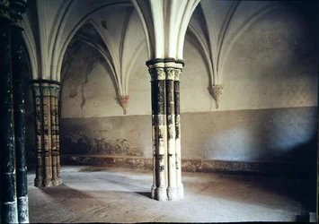 Zicht op het interieur van de kapittelzaal van het klooster, gesticht in 1194 en verplaatst naar de huidige locatie in 1218