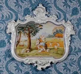 Wandplaat, Alcora Keramiekfabriek, c.1750