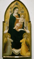 Madonna en Kind op de troon met engelen