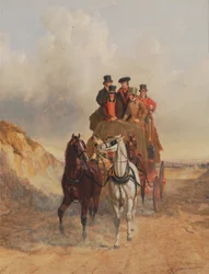 De Koninklijke Postkoets op de weg