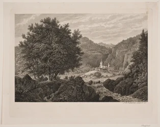 Berglandschap met een kerk