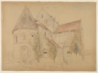 Schets van de kerk van St. Nicholas, Caen, Frankrijk