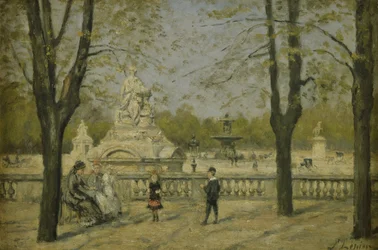 Place de la Concorde, uitzicht vanaf het Tuileries terras, ca. 1880