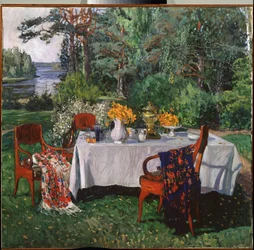 Voor het terras
