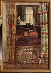 Interieur met een vleugel