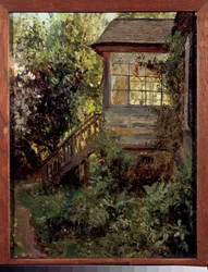 Een landhuis. Het terras.