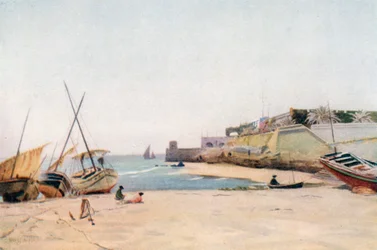 Het fort, Cascaes (kleurenlitho)