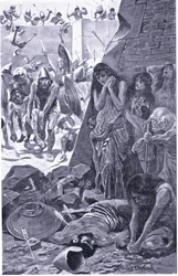 Tyrus belegerd door Nebukadnezar van Babylon