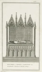 Lichfield Kathedraal - Monument voor Bisschop Langton (gravure)