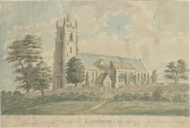 Longdon Church: aquarel schilderij, 1795/6