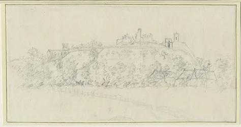 Tutbury Kasteel: potloodtekening, nd [1762-1802]