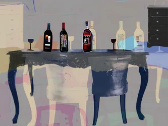 Kunstzinnige wijntafel