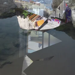 Gebroken stedelijke weerspiegelingen