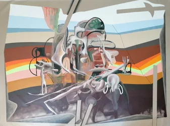 Surrealistische droomlandschapsfiguren