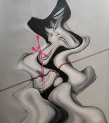 Surrealistische vloeiende vrouw
