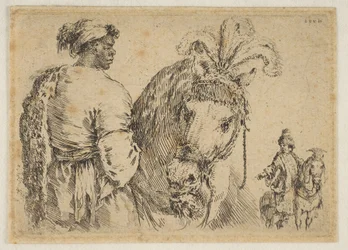 Een zwarte man voert een paard, ca. 1662.